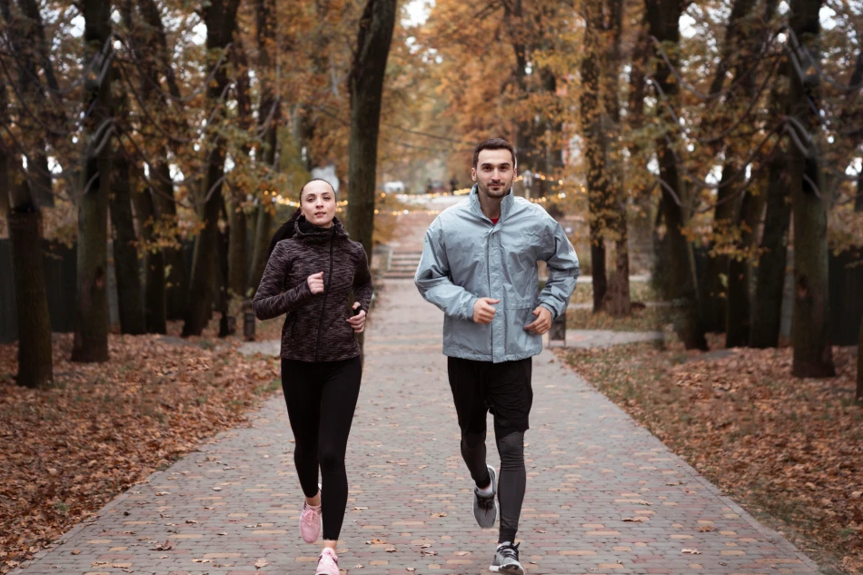 Couple running