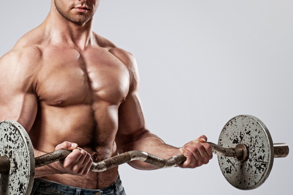 fitness man with barbell